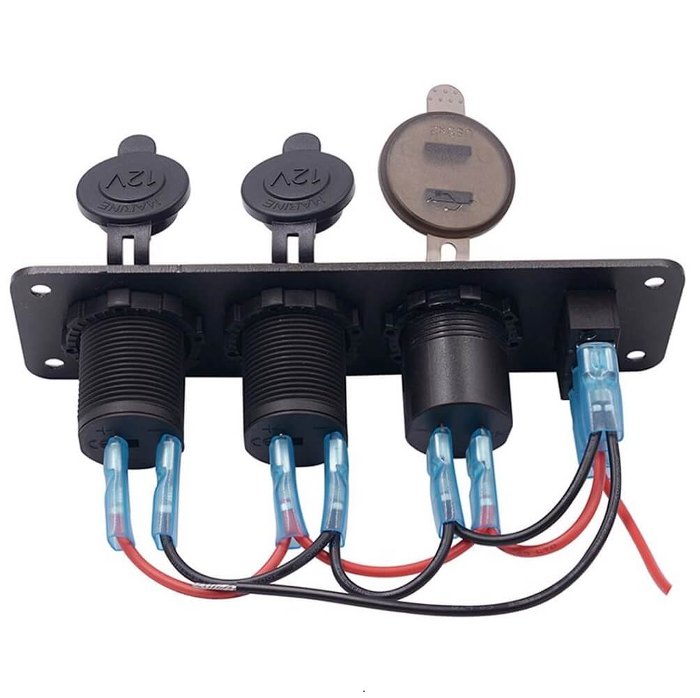 WUPP Car Circuit Breaker, Car Switch Panel with Digital Voltmeter, Dual USB Car Charger Adapter & Cigarette Lighter Socket (Container Product Without Box) - Imported from UK