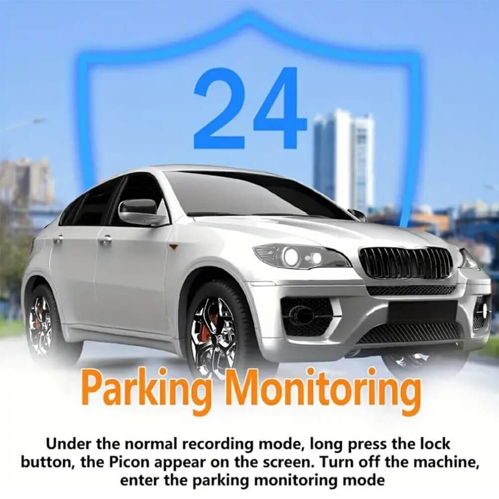 EUIOOVM Car Black Box DVR Dash Cam, 360-Degree Panoramic Car DVR, Full HD 1080P, 4 Channel Video Recorder, WiFi, GPS, G-Sensor, Front, Rear, Left and Right Vehicle Cameras, Loop Recording, WDR, Night Vision, 64GB Card Included - Imported from UK