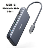 Anker PowerExpand+ 7-in-1 USB-C PD Media Hub with 4K HDMI 100W Power Delivery USB-C & 2 USB-A 5 Gbps Data Port microSD / SD Card Reader - Imported from UK