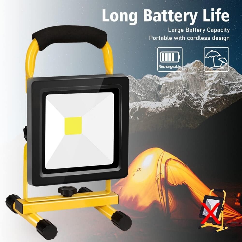 Beeway 20W Rechargeable LED Flood Light, Super Bright 3000LM IP65 Waterproof Work Light for Garage Garden Fishing Camping Car Repair BBQ - Imported from UK