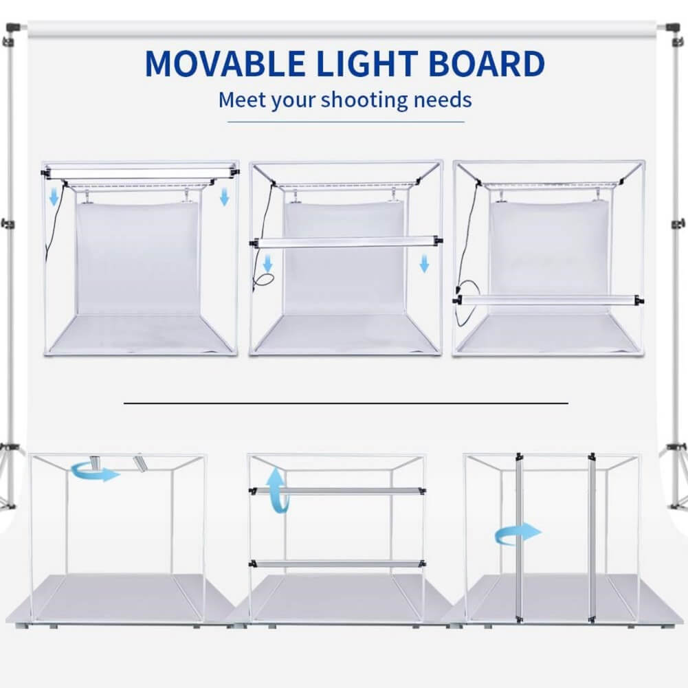 FOSITAN Photo Box 35"/90cm, Foldable Photo Light Studio Box, 126 LED Light Photo Shooting Tent Table Top Photography Lighting Kit with 4 Background Paper & Brightness 15000LM CRI95+ - Imported from UK
