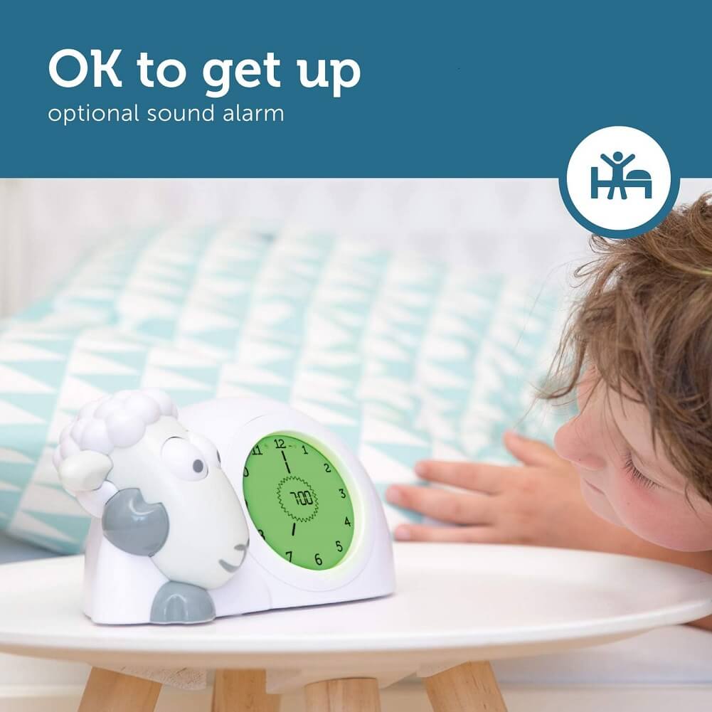ZAZU The Lamb Clock - Sleep Trainer Clock with Nightlight for Kids, Light Up Alarm Clock, Helps Teach Your Child When to Wake Up with Visual Indicators, Adjustable Brightness, Auto Off - Imported from UK