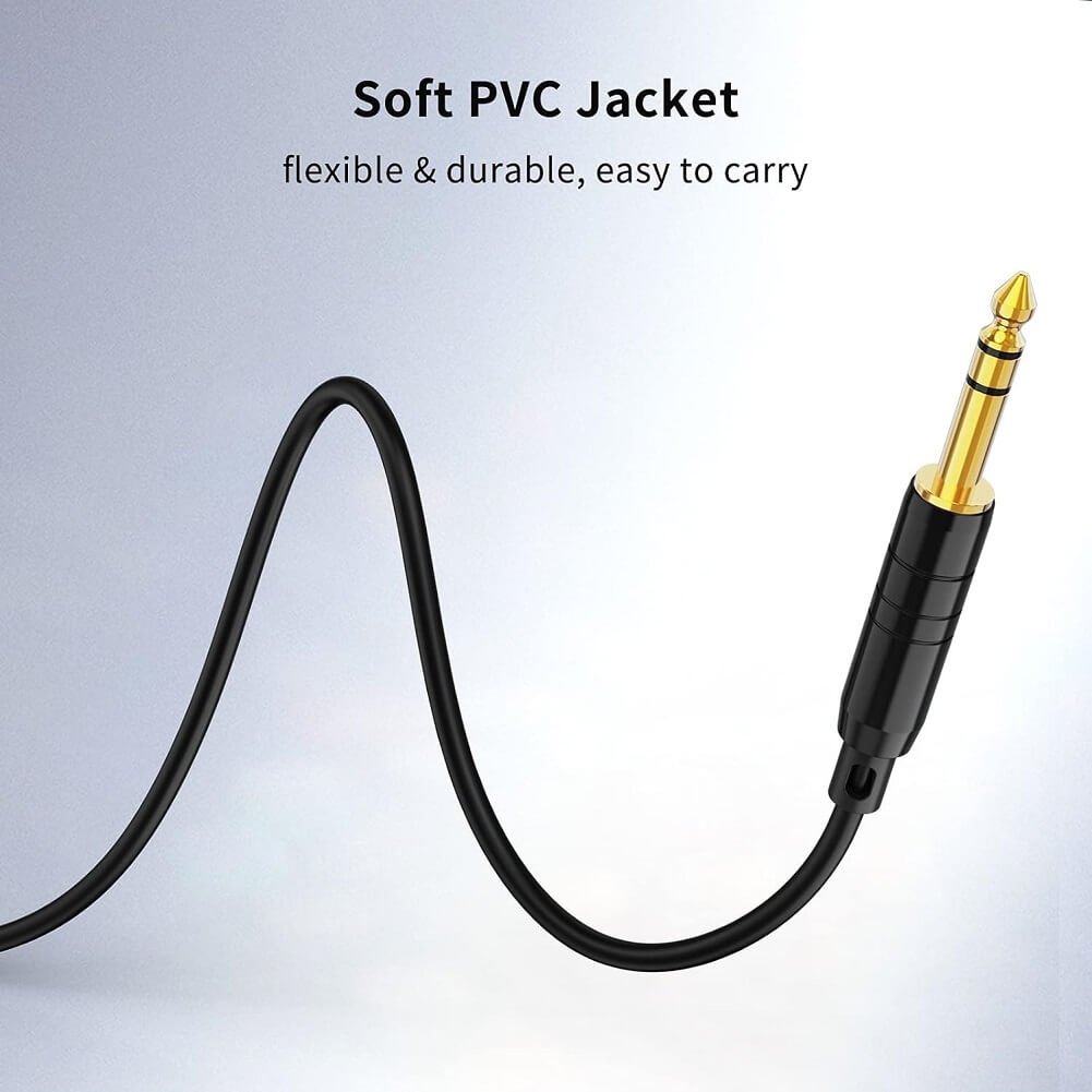 CableCreation 3.5mm to 6.35mm TRS Male Stereo Audio Cable, Gold Plated, 1M - Imported from UK