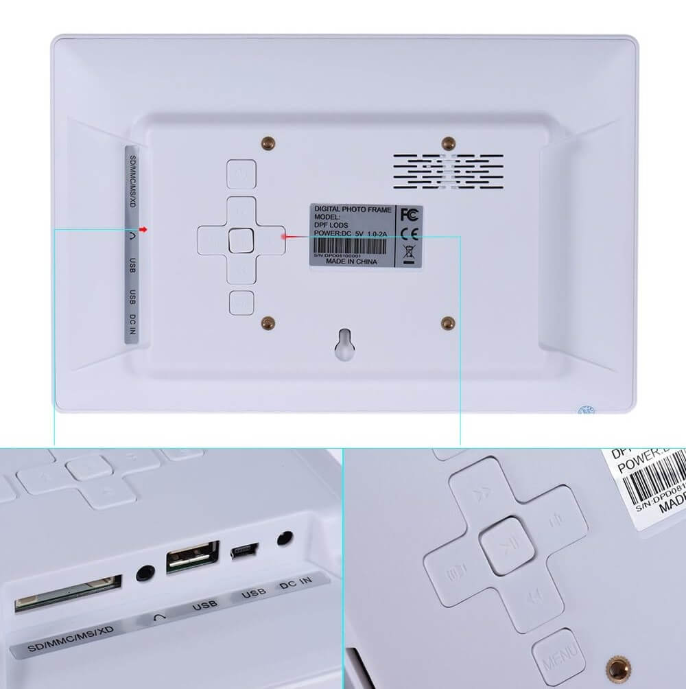 Andoer 10" Wide LCD Screen Digital Photo Frame with Remote Control 1024 x 600 High Resolution Electronic Album with MP3 MP4 Video Player Clock Calendar Function - Imported from UK