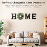 MAYICIVO Wood Home Sign for Wall Decor, Wooden Home Letters with Wreath Artificial Eucalyptus Modern Decorative Hanging Farmhouse Home Sign - Imported from UK