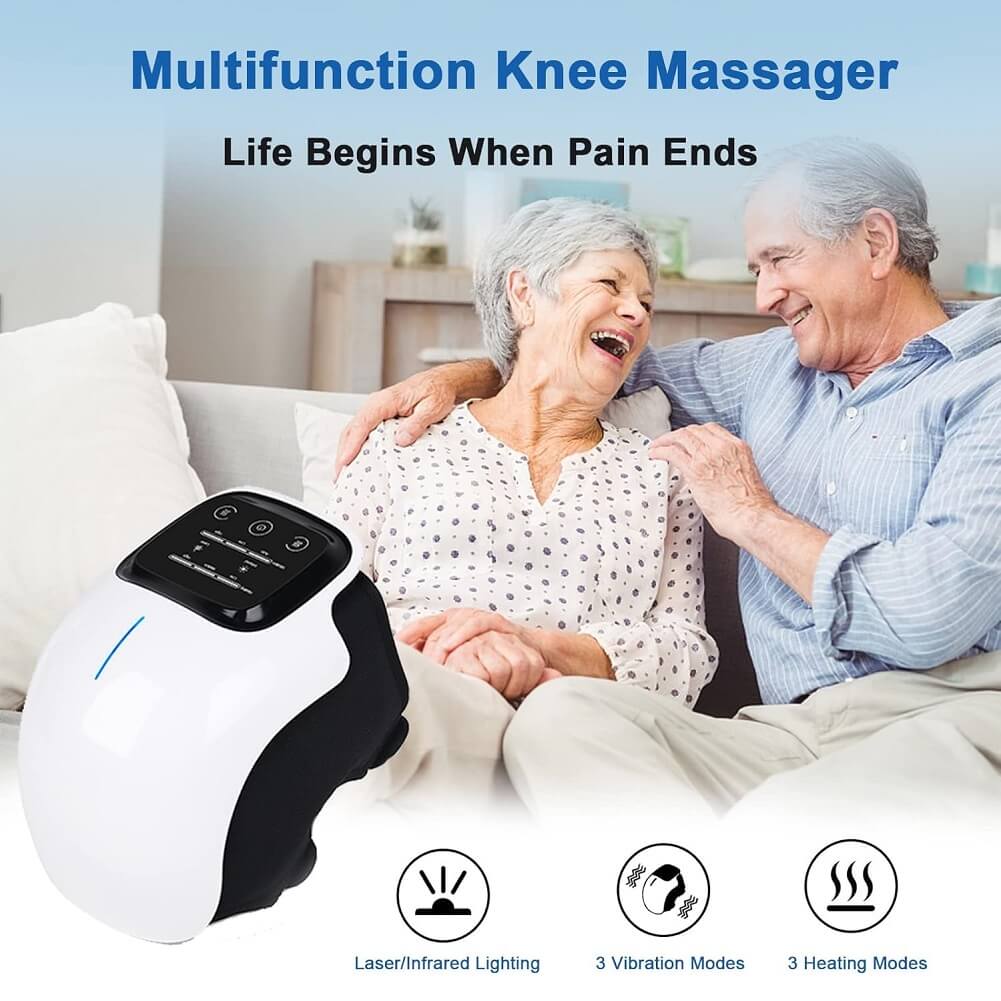 Smart Wearable Knee Massager with Large LED Screen, Rechargeable Knee Massage with Heat for Knee Joint Pain Injury, Swelling & Stiffness - Imported from UK