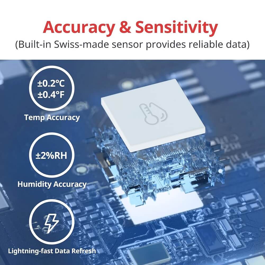 SwitchBot Thermometer & Hygrometer, Wireless Temperature & Humidity Sensor for Smart Home - Imported from UK