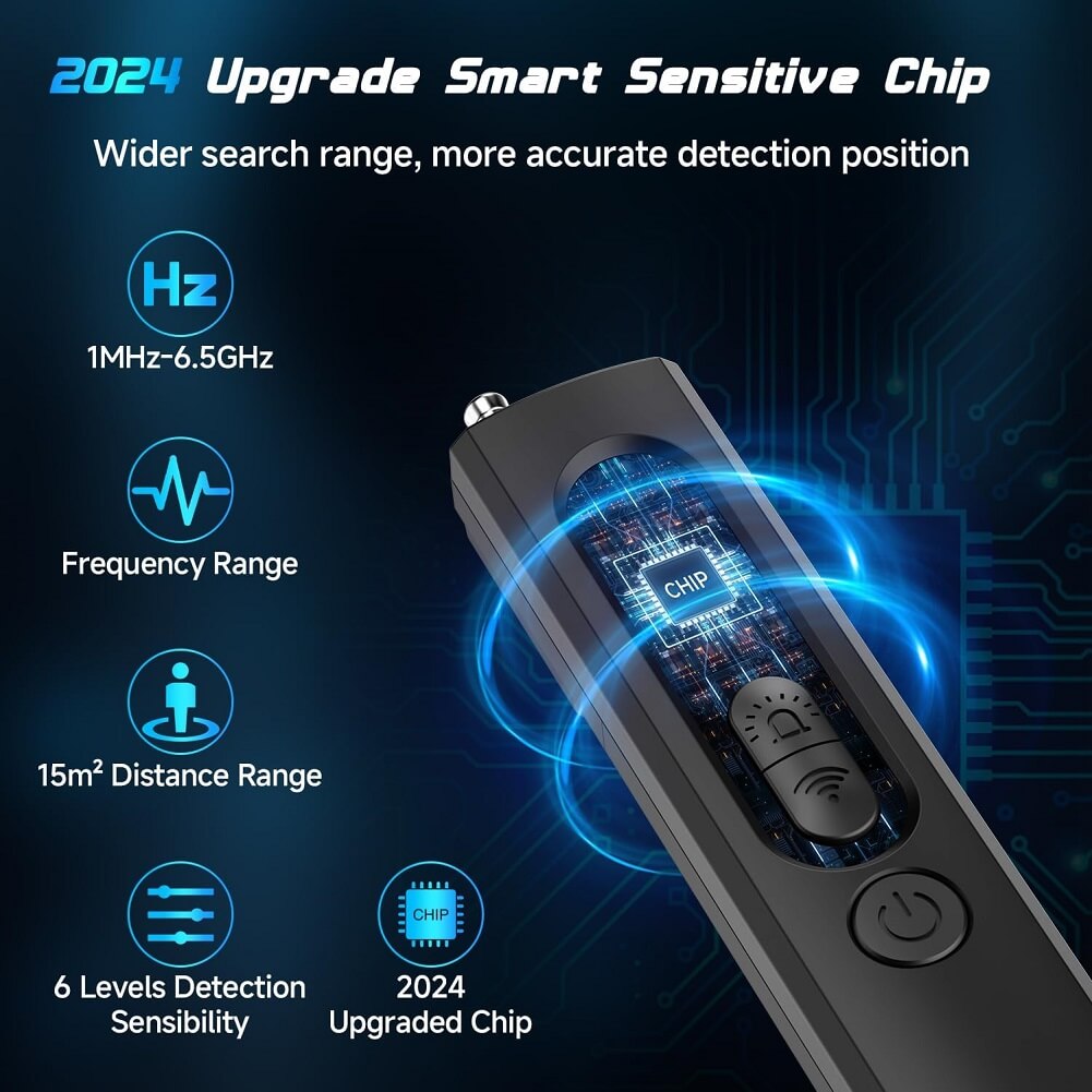 Wireless Signal & Hidden Camera Detector, 6 Levels Sensitivity Portable Anti Spy Camera/GPS/Bug/Tracking Device Detector for Hotels, Home, Car, Office - Imported from UK