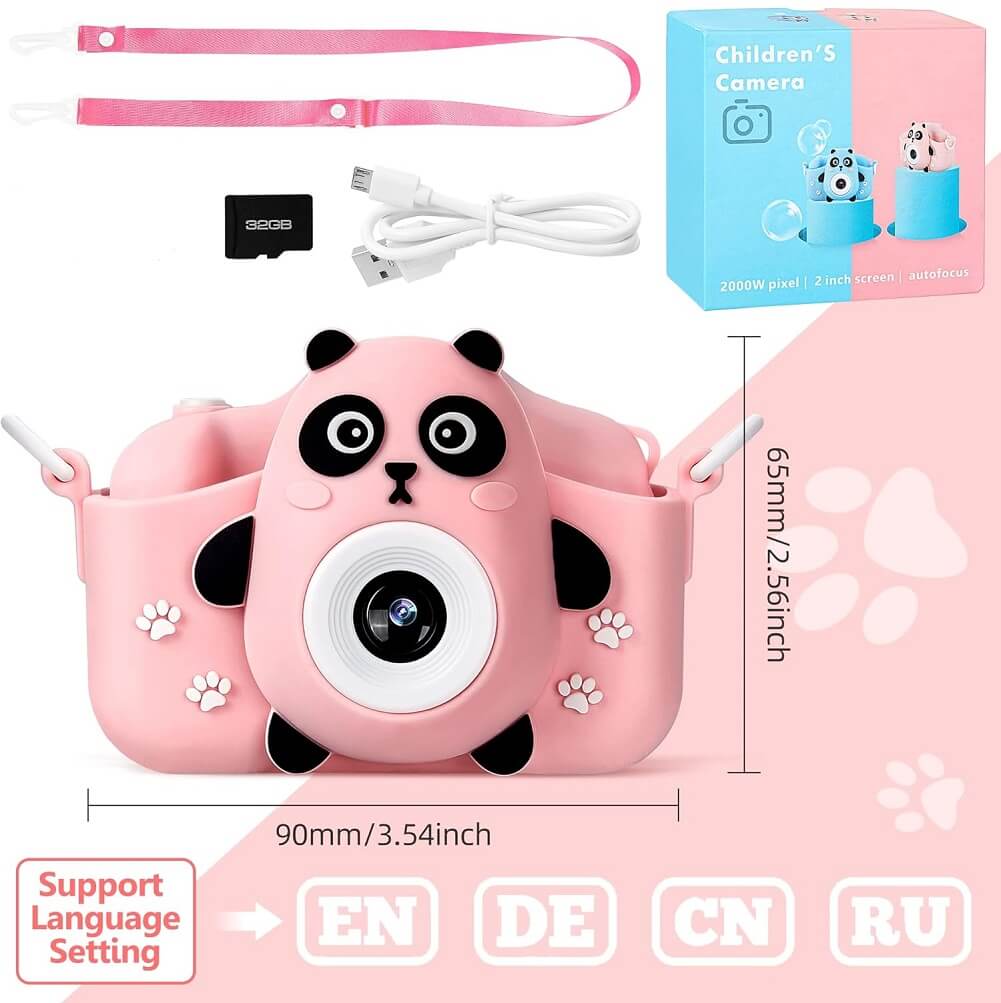 HOMYE Children Digital Camera, 2000W HD 2.0" Screen Photo Camera, Rechargeable Multi Functional Kids Camcorder Toy for Toddler, Teenagers, Girls, Boys - Imported from UK