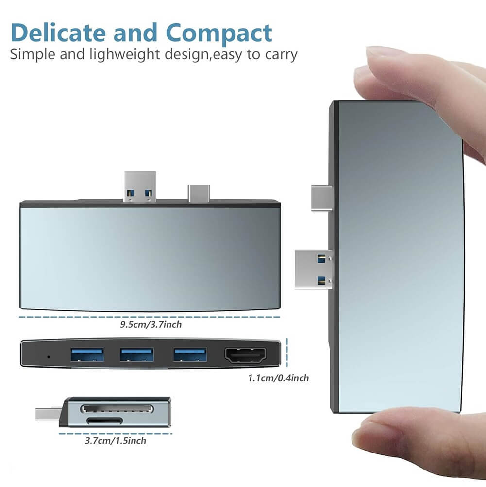 Microsoft® Surface Pro 6/5/4 Docking Station USB Hub USB 3.0 4K HDMI Hub Adapter, SD & TF/Micro SD Memory Card Reader, 4K@30Hz HDMI Port Converter (Upgraded Version) - Imported from UK