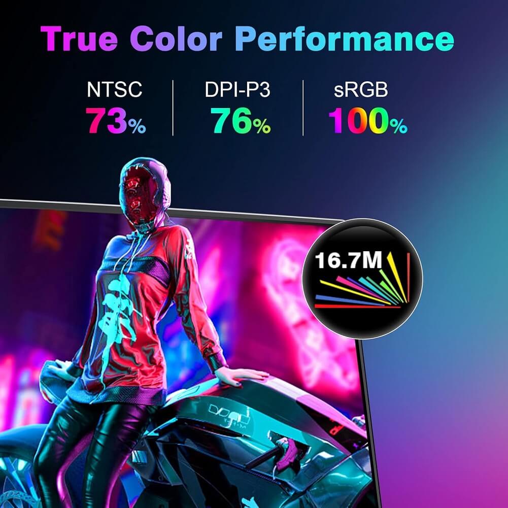 ZEUSLAP P16 16" Portable Monitor, 1920*1200 60Hz 100% sRGB IPS Screen Computer Gaming Monitor for Laptop Phone Switch Xbox PS4/PS5 Steam Deck - Imported from UK