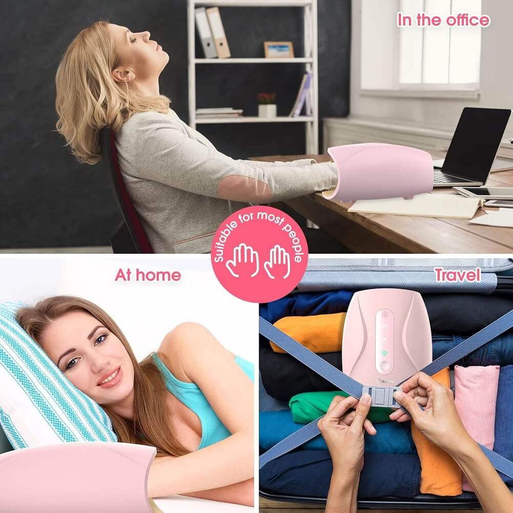 Cotsoco Wireless Rechargeable Hand Massager with Heat, 3 Levels Compression Pressure Point Therapy for Arthritis, Pain Relief, Finger Numbness, (Container Product Without Box) - Imported from UK