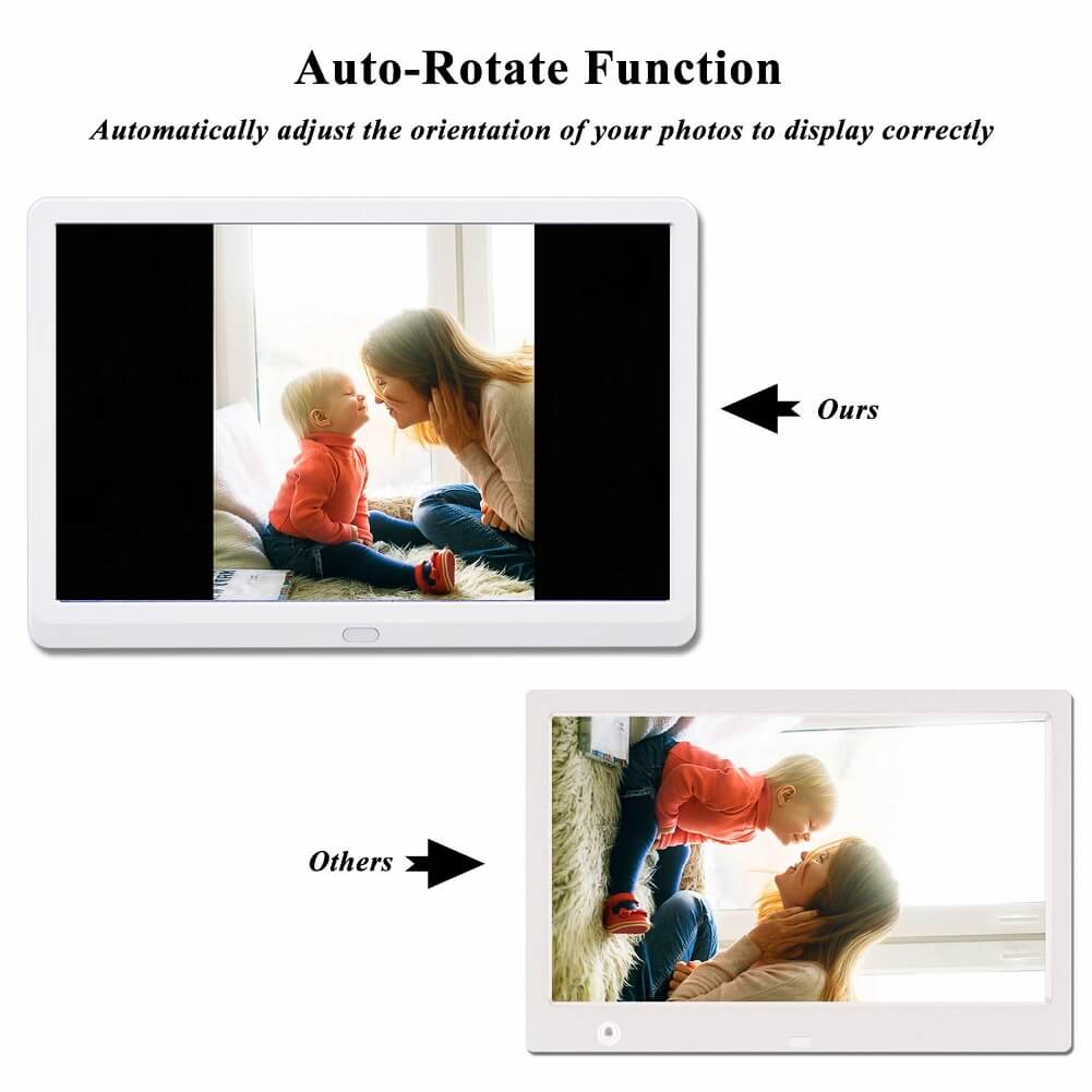 NAPATEK 10" Digital Photo Frame with 1920x1080 IPS Screen Image Preview Video Calendar Clock Auto On/Off Timer Remote Control Support SD Card & USB - Imported from UK