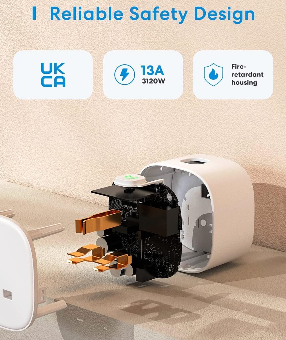 Meross Smart WiFi Plugs Compatible with HomeKit, Alexa, Google Home, SmartThings Wireless Remote Control Timer Plug No Hub Required (Pack of 4) - Imported from UK