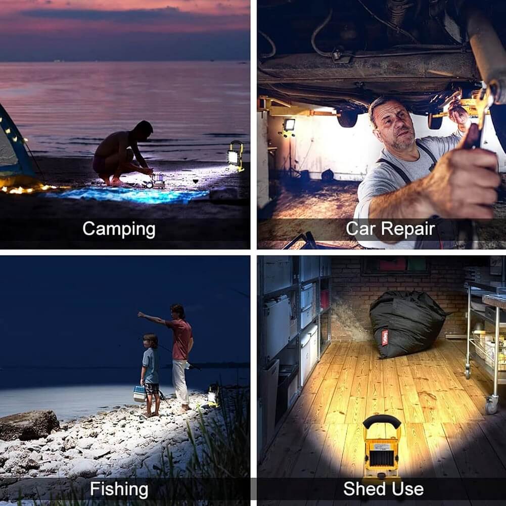 Beeway 20W Rechargeable LED Flood Light, Super Bright 3000LM IP65 Waterproof Work Light for Garage Garden Fishing Camping Car Repair BBQ - Imported from UK