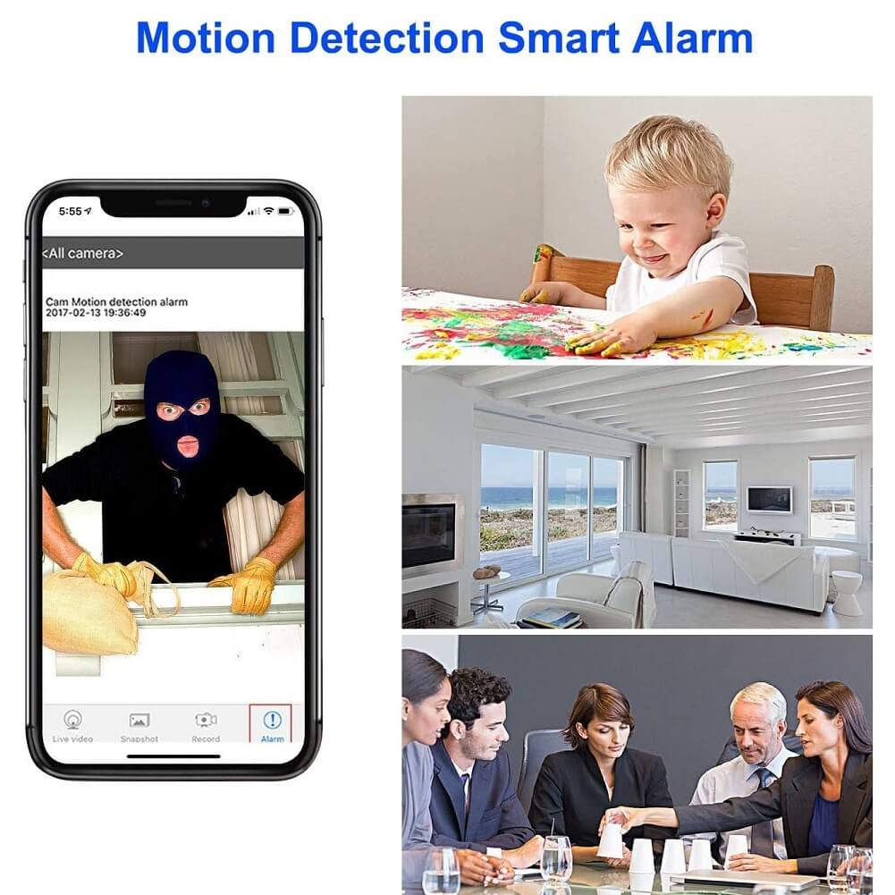 Boveila WiFi Spy Camera, Mini Hidden 1080P Wireless Covert Video Security Nanny Cam, 150° Wide Angle Night Vision Motion Detection for Home Security Monitoring - Imported from UK