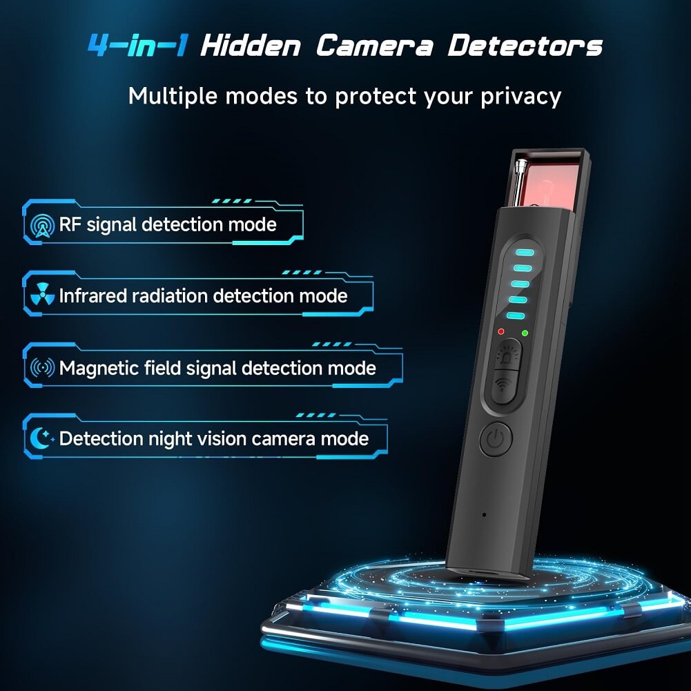 Wireless Signal & Hidden Camera Detector, 6 Levels Sensitivity Portable Anti Spy Camera/GPS/Bug/Tracking Device Detector for Hotels, Home, Car, Office - Imported from UK