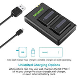 Neewer Camera Battery Charger Set Compatible with Sony Cameras with 2x 1100mAh  Batteries - Imported from UK