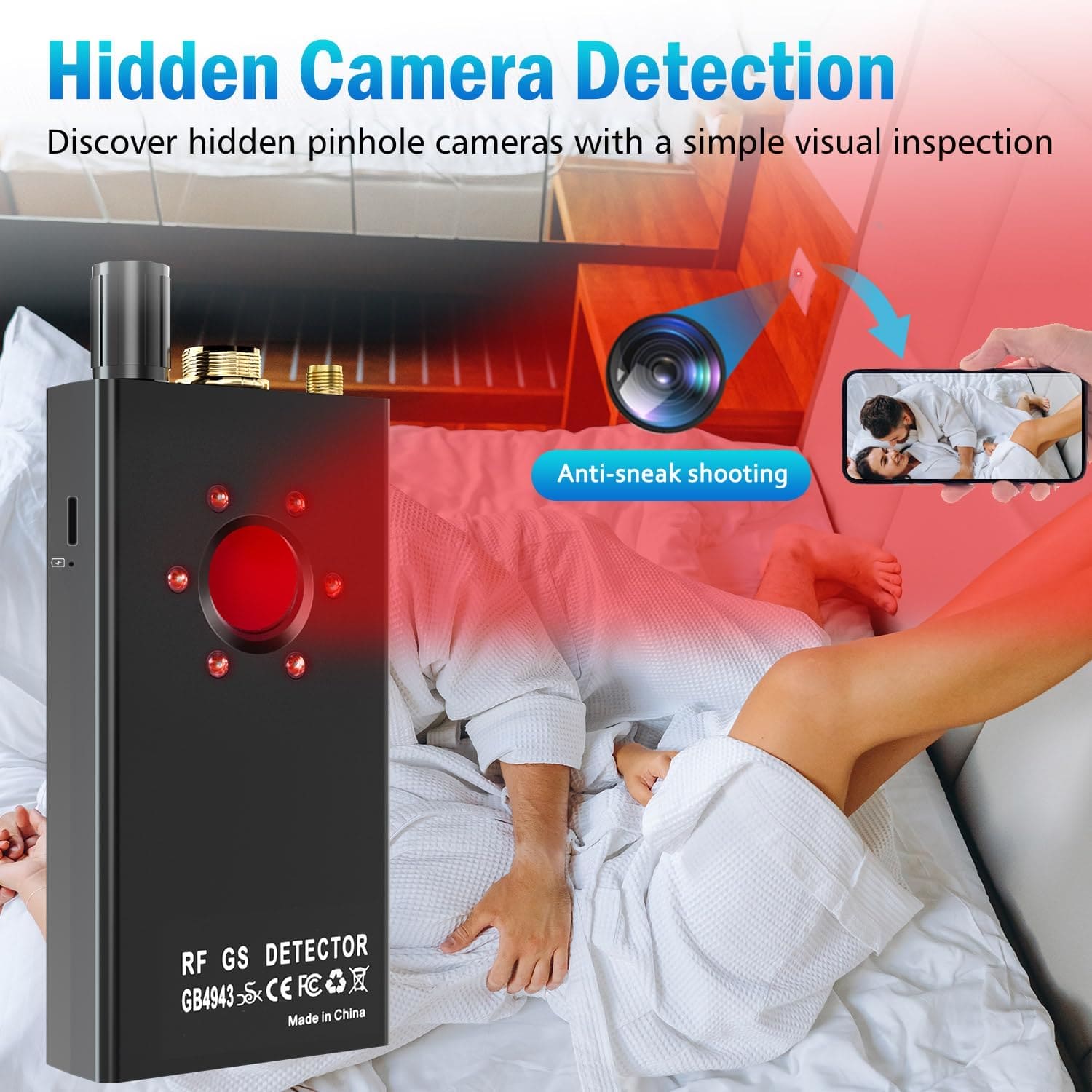 K18 Professional Anti Spy RF Detector, Wireless Bug Detector, Signal for Spy Camera, Laser Lens, GSM Listening Device Finder, Radar Radio Scanner, Wireless Signal Alarm - Imported from UK