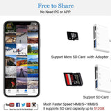 Lightning to SD Card Reader - 4 in 1 Memory Card Adapter for iPhone with USB Female OTG, Support SD/TF Cards - Imported from UK