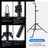 Neewer 200cm 25-22-19 Photography Light Stand, Adjustable Sturdy Tripod Stand for Reflectors, Softboxes, Umbrella, Strobe Light & Other Equipment - Imported from UK