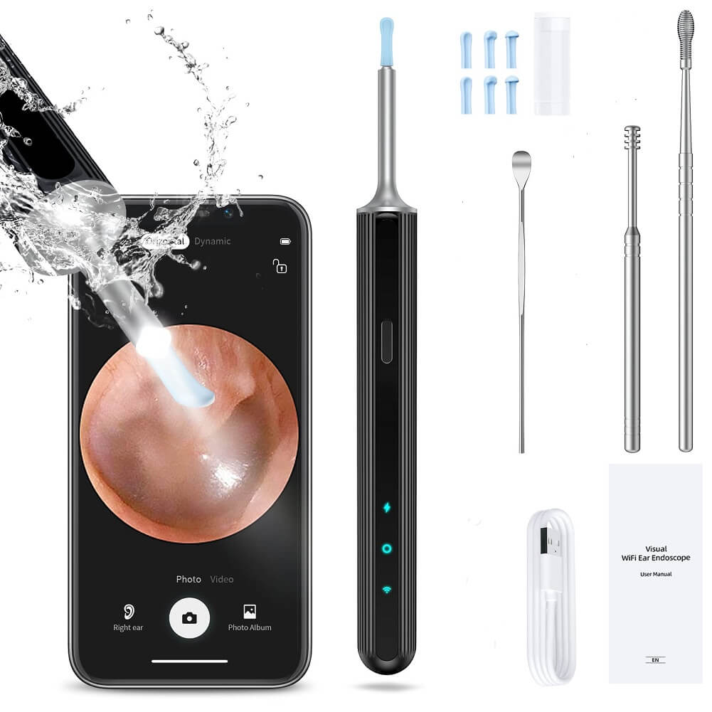 Ear Wax Removal Tool with WiFi & 1080P HD Camera, Wireless Ear Wax Cleaner with 6 LED Light for Kids Adults Pets (New Version) - Imported from UK