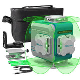 DECTEAM 4D 16 Lines Self-leveling Laser Level, 4 x 360° Green Cross Line Laser Levels with Horizontal & Vertical Lines, Rechargeable Battery & Magnetic Base Included - Imported from UK