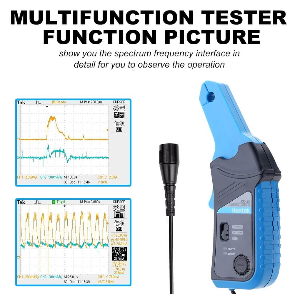 Hantek CC-65 AC/DC Current Clamp Transducer for Digital Multimeter Oscilloscope with BNC Connector (Container Product Without Box) - Imported from UK