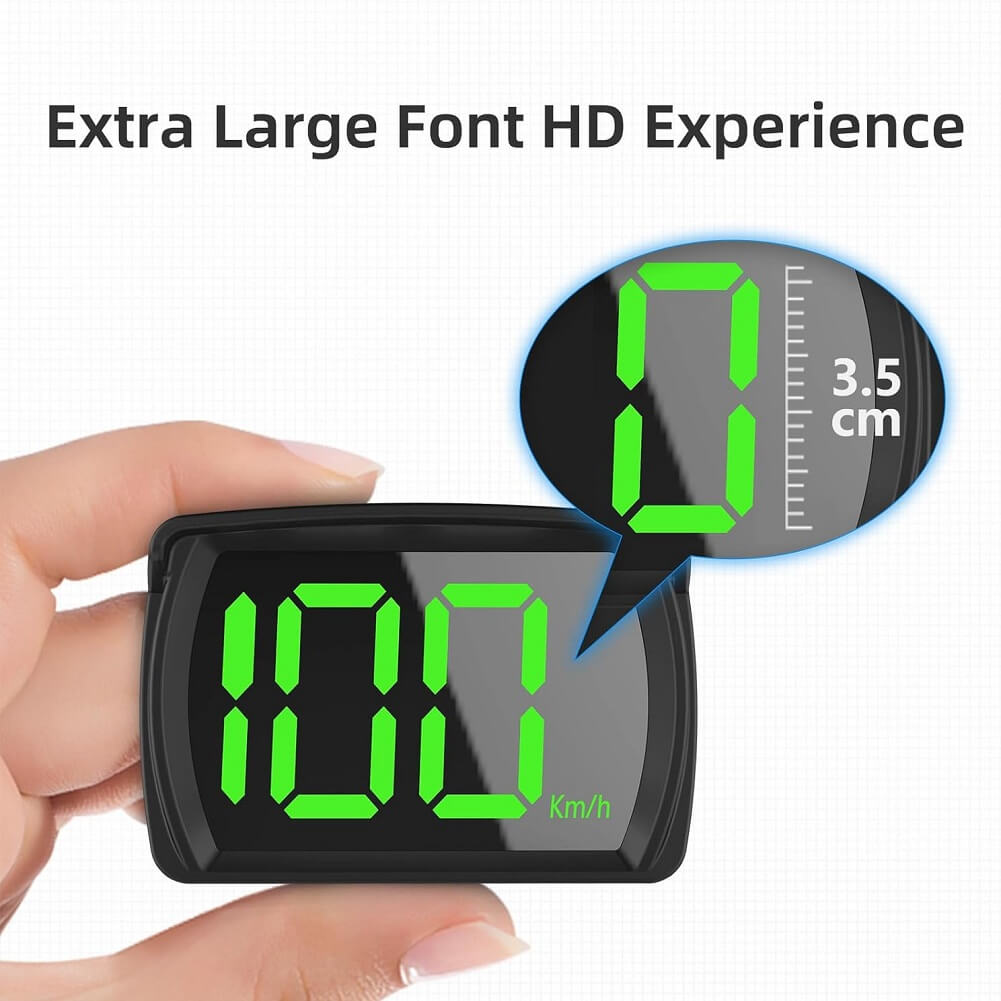 Car GPS HUD Head Up Display, Digital Speedometer with LED Large Font, Suitable For All Vehicles - Imported from UK