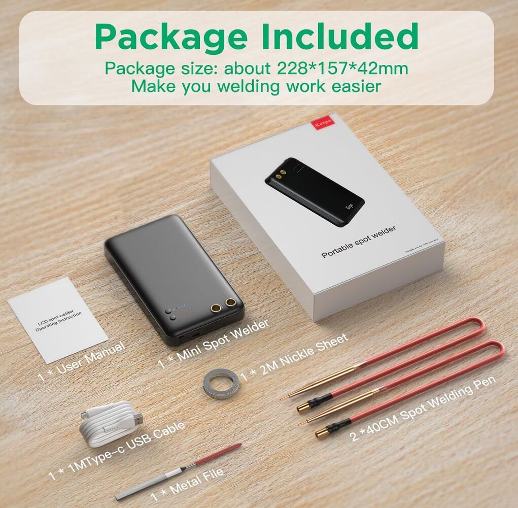 Kerpu Portable Spot Welder Machine, 5000mAh DIY 18650 Battery, Portable Battery Welder with Type-C Port 2.1A Input - Imported from UK