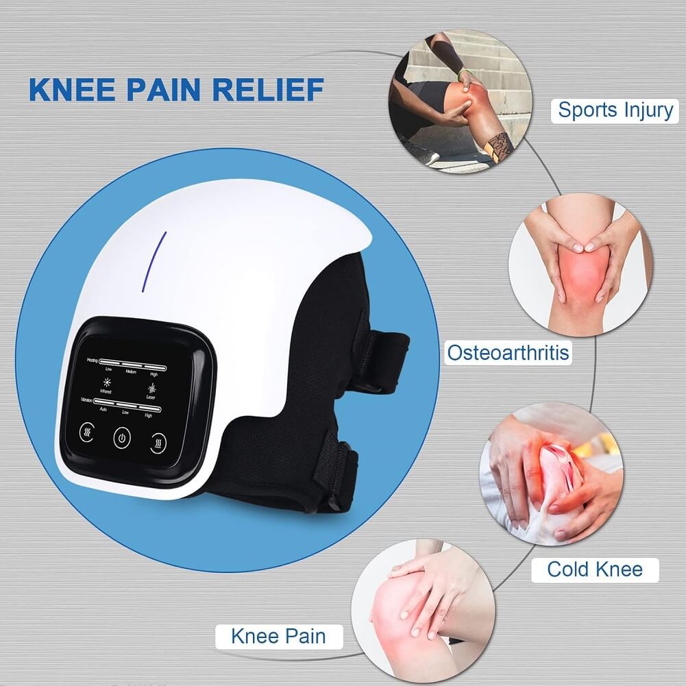 Smart Wearable Knee Massager with Large LED Screen, Rechargeable Knee Massage with Heat for Knee Joint Pain Injury, Swelling & Stiffness - Imported from UK