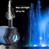 BAITAI 1500L/H Submersible Water Pump, 30W Water Feature Pump for Aquarium Fountains Pool Fish Tank Pond with 3 Nozzles - Imported from UK