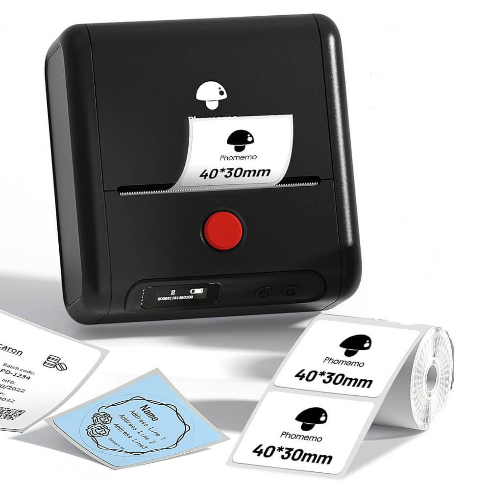 Phomemo Multi-function Label Printer, Bluetooth 4.0 75mm 203dpi Thermal Printer  for iOS & Android Phone - Imported from UK