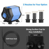 BAITAI 1500L/H Submersible Water Pump, 30W Water Feature Pump for Aquarium Fountains Pool Fish Tank Pond with 3 Nozzles - Imported from UK