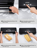 Aicok Vacuum Sealer Machine 3 In 1 Automatic / Manual Food Saver One-Touch Vacuum Air Sealing System Dry / Moist Food Modes with Cutter & a Vacuum Roll, 110W - Imported from UK