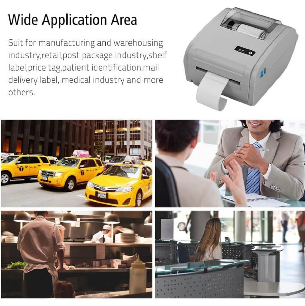 Thermal Label Printer 110mm Bluetooth iOS & Android Barcode Receipt Printer Wide Adjustable 160mm/s High-Speed Printing For Labeling Filing Mailing - Imported from UK