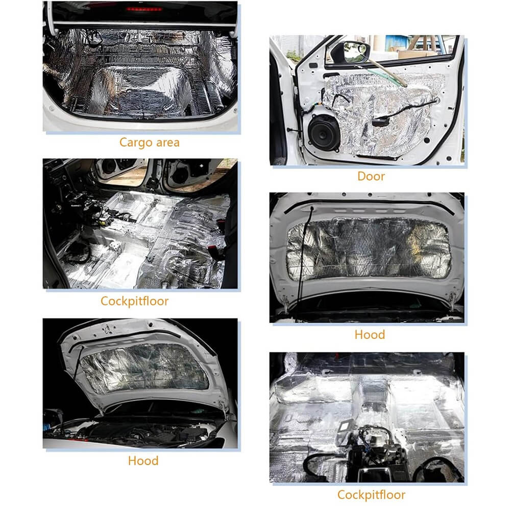 Car Sound Deadening Mat 200cm*50cm*10mm, Self Adhesive Van Insulation, Car Sound Proofing, Proof Insulated Moistureproof Waterproof, Car Noise Control Acoustic Dampening Mat (Container Product Without Box) - Imported from UK