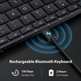 ProtoArc XK01 Foldable Wireless Bluetooth Keyboard with Numeric Keypad, Full-Size Travel Keyboards for iPad Tablet Smartphone Laptop PC Windows iOS Android, Sync Up to 3 Devices - Imported from UK