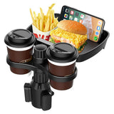 Multifunctional Car Cup Holder Tray with Swivel Base, 360° Adjustable Car Cup Holder Food Tray for Dining, Work & Travel (Container Product Without Box) - Imported from UK