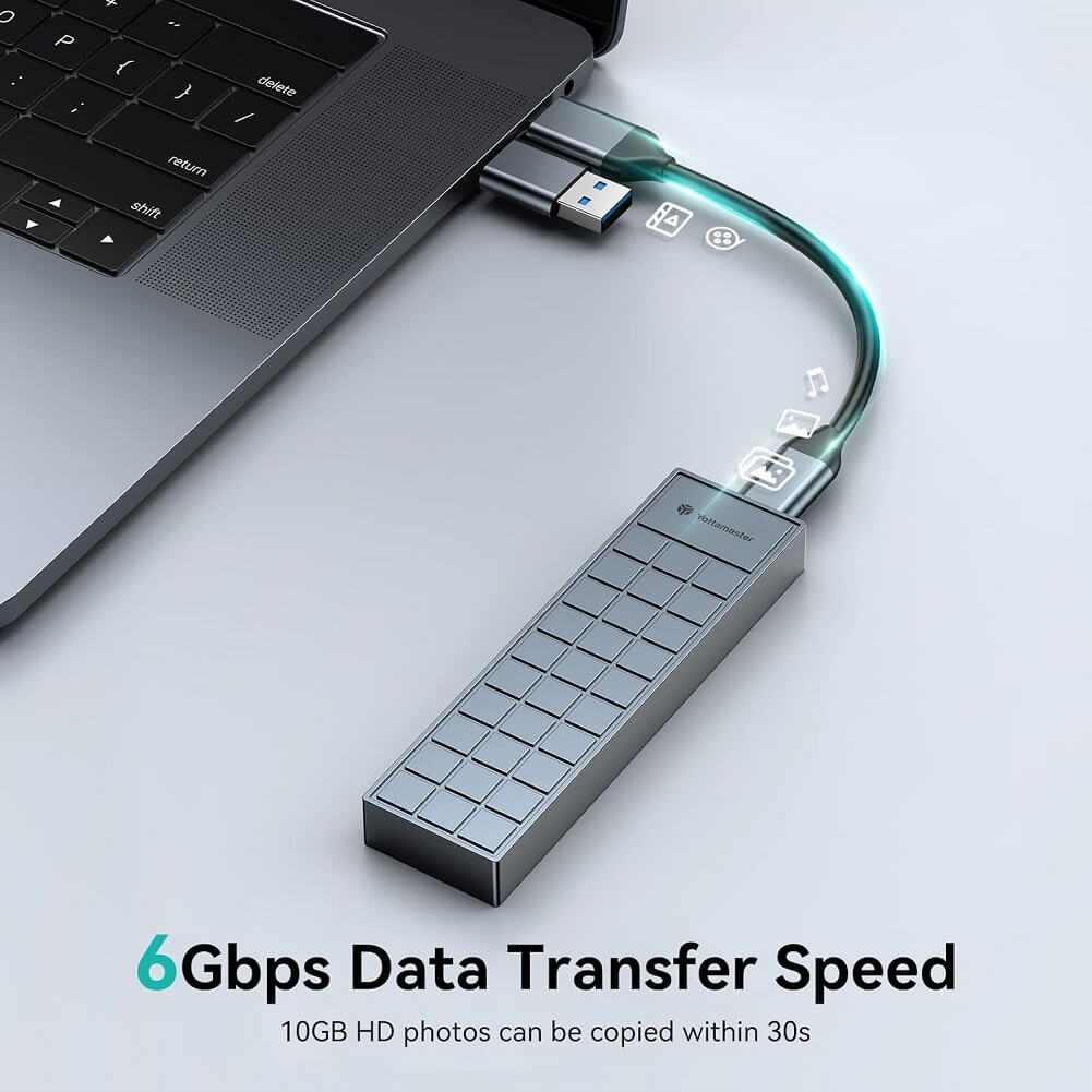 Yottamaster M.2 SATA SSD Enclosure, USB3.1 Gen1 6Gbps High Speed Transfer, Aluminum M.2 SSD External Enclosure - Imported from UK