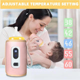 Digital Baby Bottle Warmer, Portable Baby Fagging Jacket USB 5 Gears Adjustable Temperature with LED Display For Breastmilk & Formula For Night Feeding & Outdoor  - Imported from UK