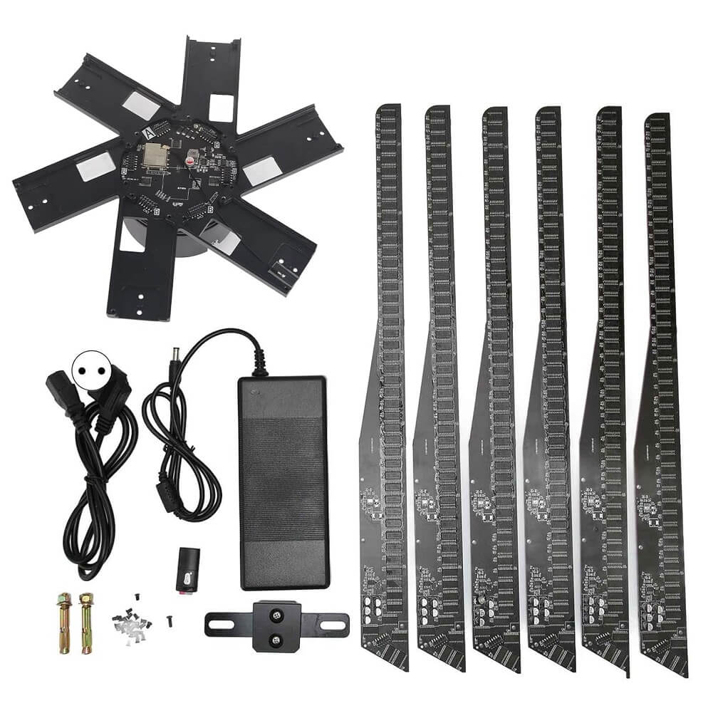 3D Holographic Advertising WiFi Fan Projector, 1532 Lamp Beads 6 Leaves & 115cm Hi-Resolution Hologram Air Imaging Rotating Suspension, Ideal for Advertising Displayer Business/Shop/Party/Events/Malls & Exhibitions,(iOS Supported)- Imported from UK