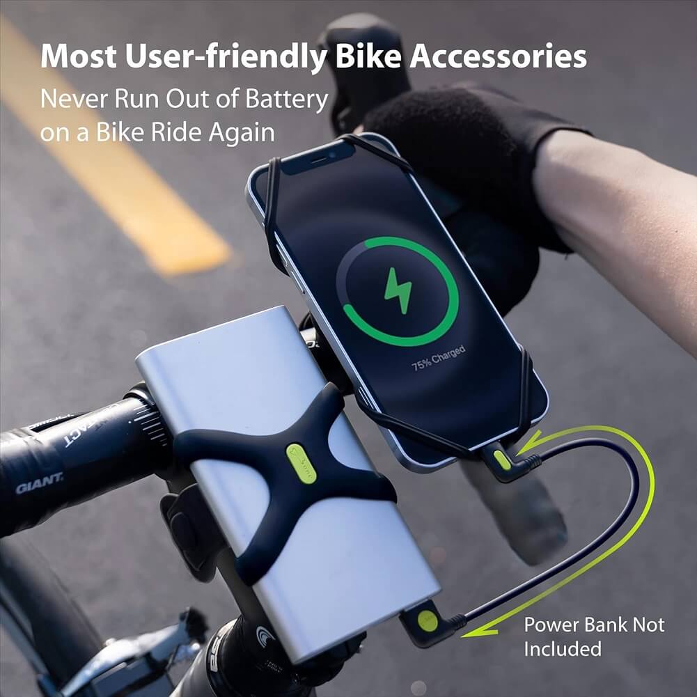 Bone Bike Phone Charger Kit, 90° L-Shape Design QC Fast Charging USB-C to USB-A Cable, iPhone Android Compatible - Imported from UK