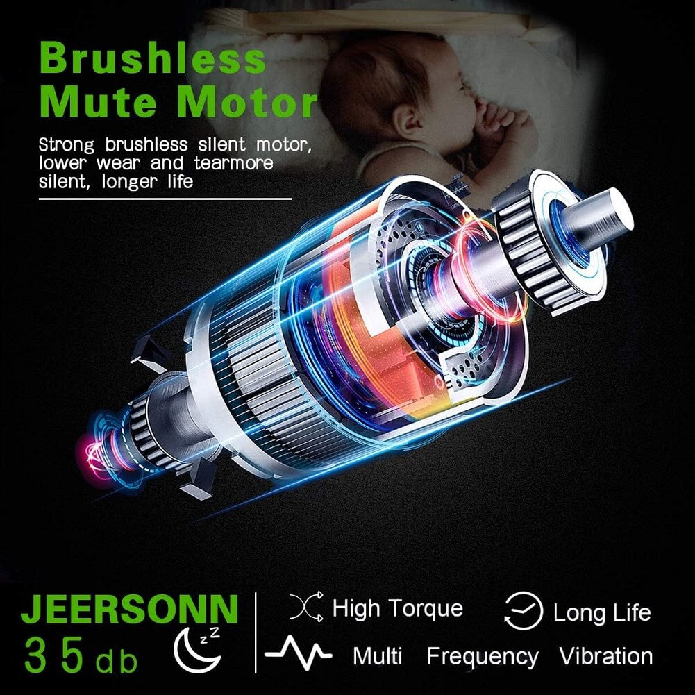 JEERSONN Muscle Massage Gun with 6 Massage Heads 30 Speeds & LCD Display, Ultra-Quiet Hand-Held Deep Tissue Muscle Massager - Imported from UK