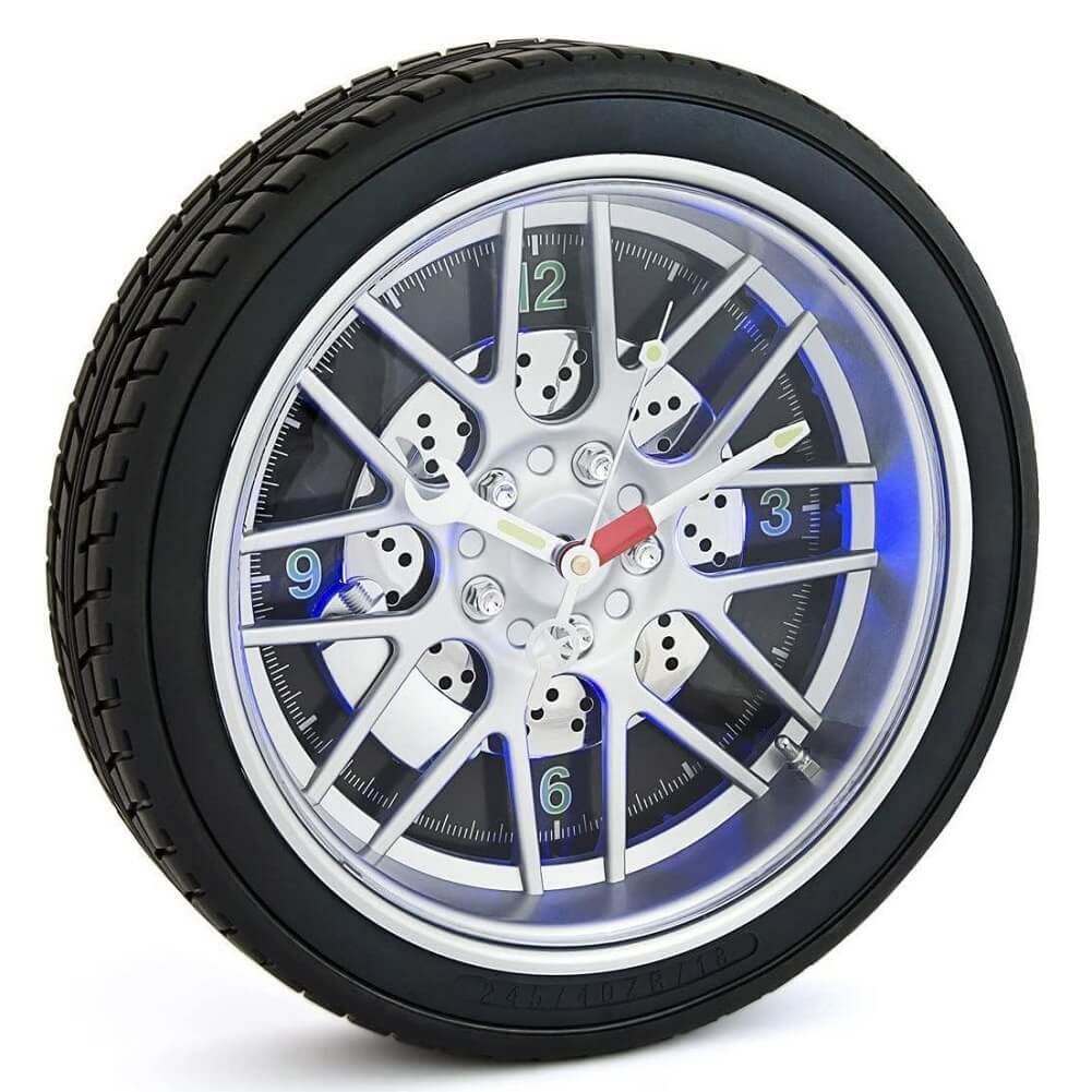 Tire Shaped Wall Clock Creative Analog 35 cm x 35 cm (Big Size) - Imported from UK
