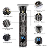 CANEOCANE Hair Clippers Beard Trimmer for Men, Professional Rechargeable Hair Cutting Shavers, Gapless T-Blade Trimmer with LCD Display - Imported from UK