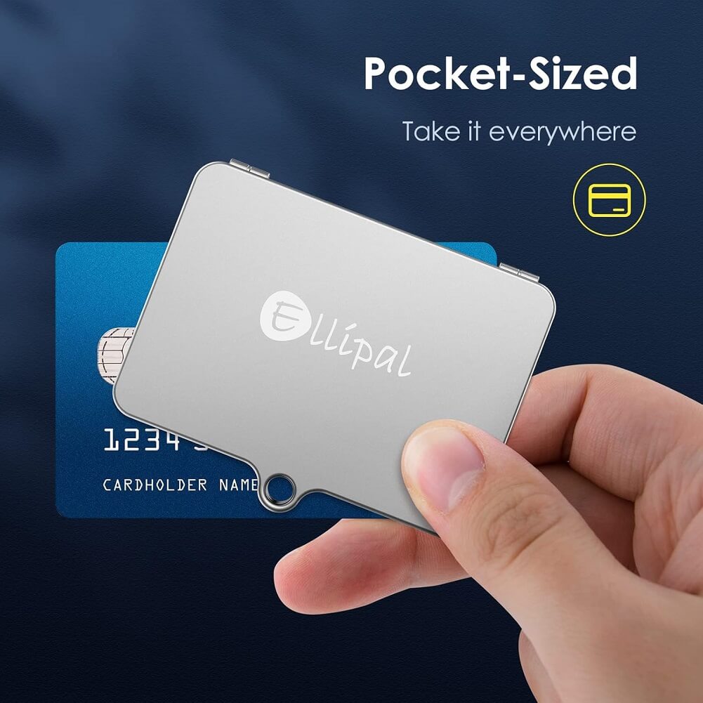 ELLIPAL Crypto Seed Phrase Backup, 316 Stainless Steel Metal Seed Phrase Storage with Lock Hole, 24 Words Backup, Compatible with BIP39 Hardware Wallets, Ledger, Trezor - Imported from UK