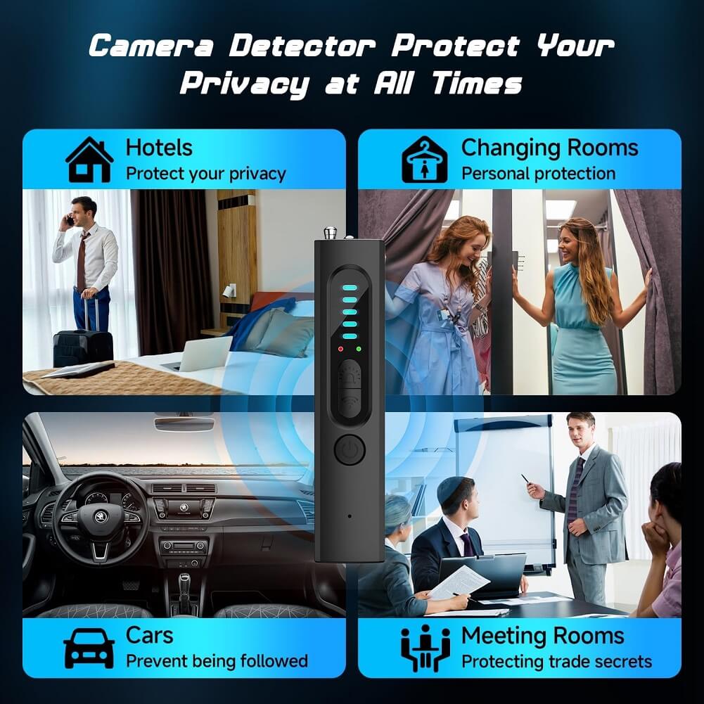 Wireless Signal & Hidden Camera Detector, 6 Levels Sensitivity Portable Anti Spy Camera/GPS/Bug/Tracking Device Detector for Hotels, Home, Car, Office - Imported from UK