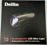 Deilin Bicycle Light Set, Up to 70 Lux, Osram LED Bicycle Light, USB Rechargeable, IPX5 Waterproof Front & Rear Bicycle Light Set - Imported from UK