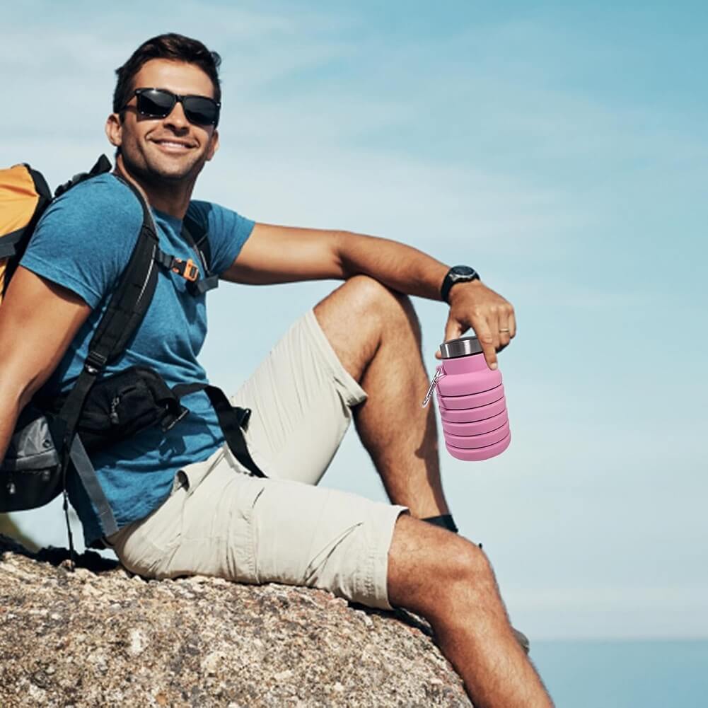 Mayim Silicone Collapsible Water Bottle, 200ml/500ml Leak-proof Silicone Water Cup for Cycling Hiking Travel & Gym - (Container Product Without Box) - Imported from UK